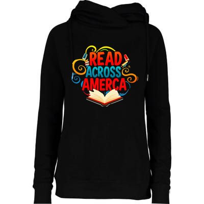 Reads Across America Reading Teacher Books Reader Womens Funnel Neck Pullover Hood