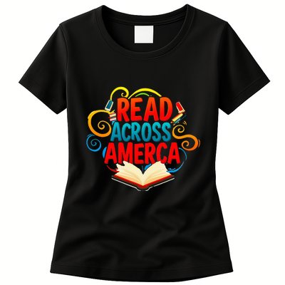 Reads Across America Reading Teacher Books Reader Womens T-Shirt