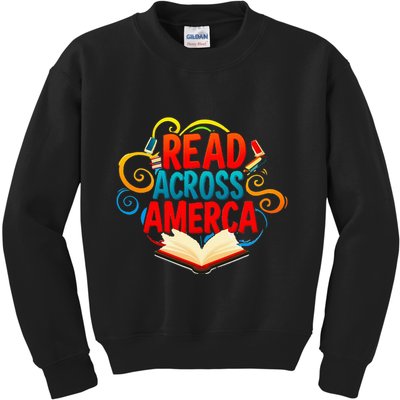 Reads Across America Reading Teacher Books Reader Kids Sweatshirt