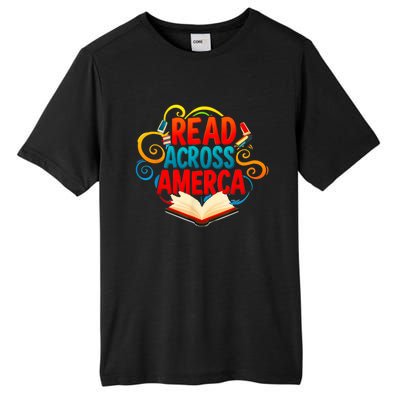 Reads Across America Reading Teacher Books Reader Tall Fusion ChromaSoft Performance T-Shirt