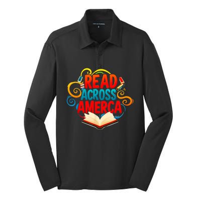 Reads Across America Reading Teacher Books Reader Silk Touch Performance Long Sleeve Polo