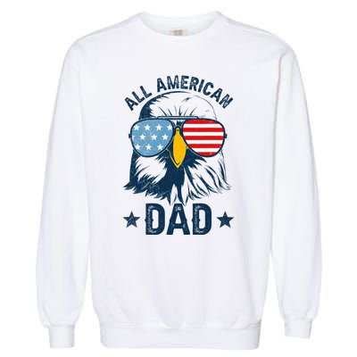 Retro All American Dad 4th Of July Daddy Eagle Usa Garment-Dyed Sweatshirt