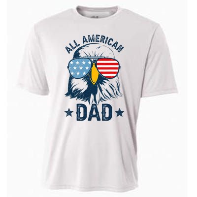 Retro All American Dad 4th Of July Daddy Eagle Usa Cooling Performance Crew T-Shirt