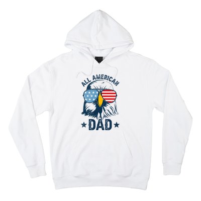 Retro All American Dad 4th Of July Daddy Eagle Usa Hoodie