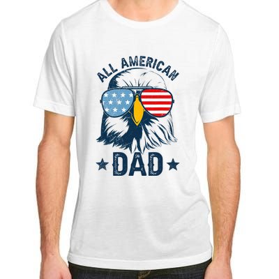 Retro All American Dad 4th Of July Daddy Eagle Usa Adult ChromaSoft Performance T-Shirt