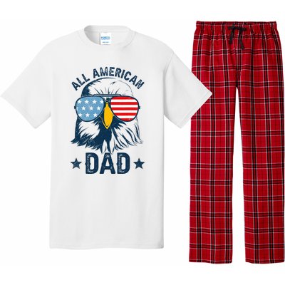 Retro All American Dad 4th Of July Daddy Eagle Usa Pajama Set