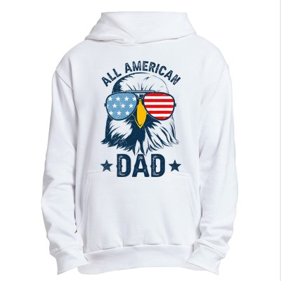 Retro All American Dad 4th Of July Daddy Eagle Usa Urban Pullover Hoodie