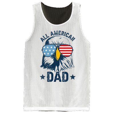 Retro All American Dad 4th Of July Daddy Eagle Usa Mesh Reversible Basketball Jersey Tank