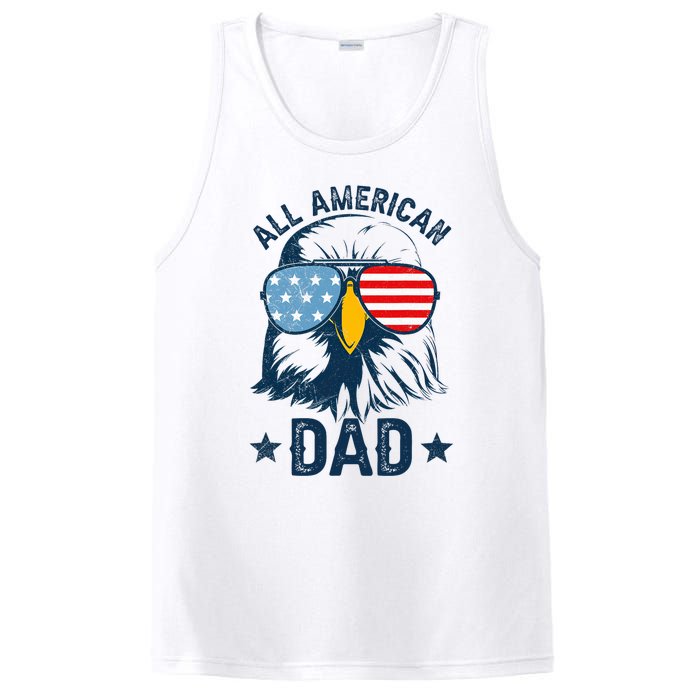 Retro All American Dad 4th Of July Daddy Eagle Usa PosiCharge Competitor Tank