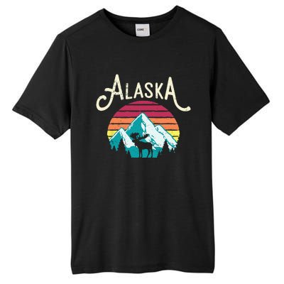 Retro Alaska AK Juneau Mountains Wildlife Moose Tall Fusion ChromaSoft Performance T-Shirt