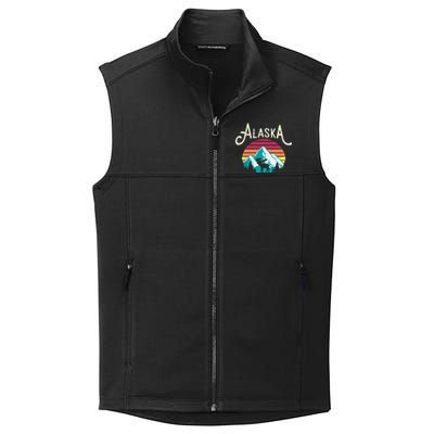 Retro Alaska AK Juneau Mountains Wildlife Moose Collective Smooth Fleece Vest