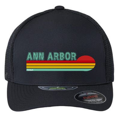 Retro Ann Arbor Michigan Flexfit Unipanel Trucker Cap