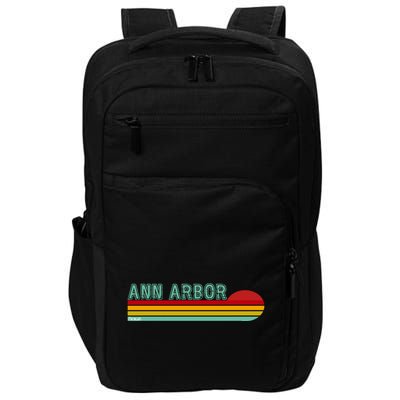 Retro Ann Arbor Michigan Impact Tech Backpack