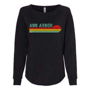 Retro Ann Arbor Michigan Womens California Wash Sweatshirt