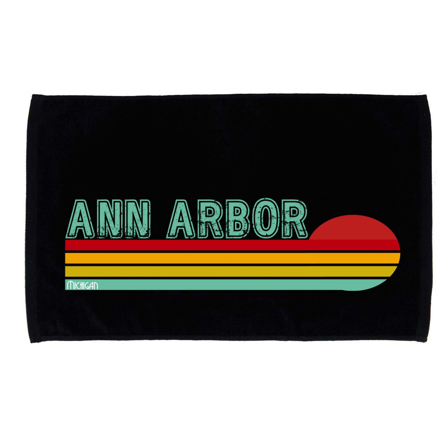 Retro Ann Arbor Michigan Microfiber Hand Towel