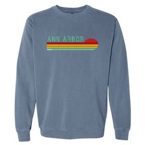 Retro Ann Arbor Michigan Garment-Dyed Sweatshirt