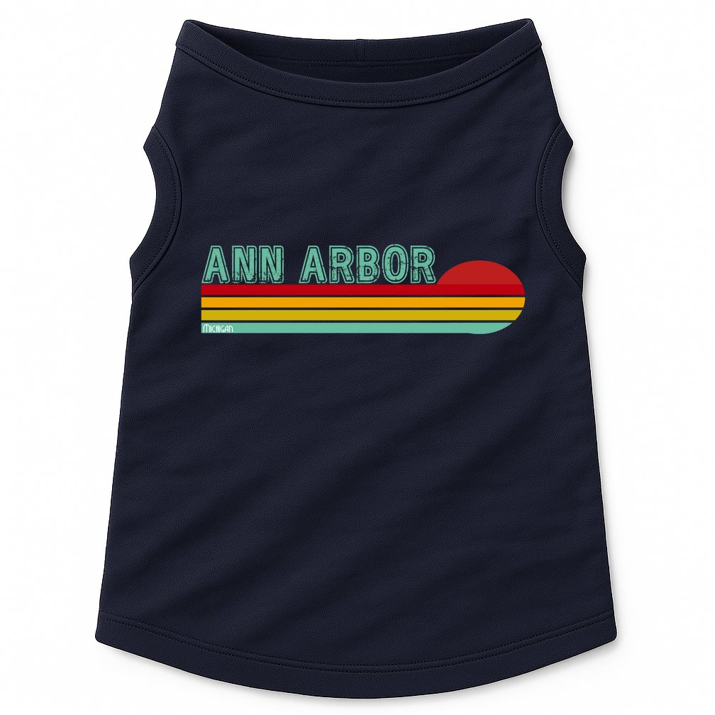 Retro Ann Arbor Michigan Doggie Tank