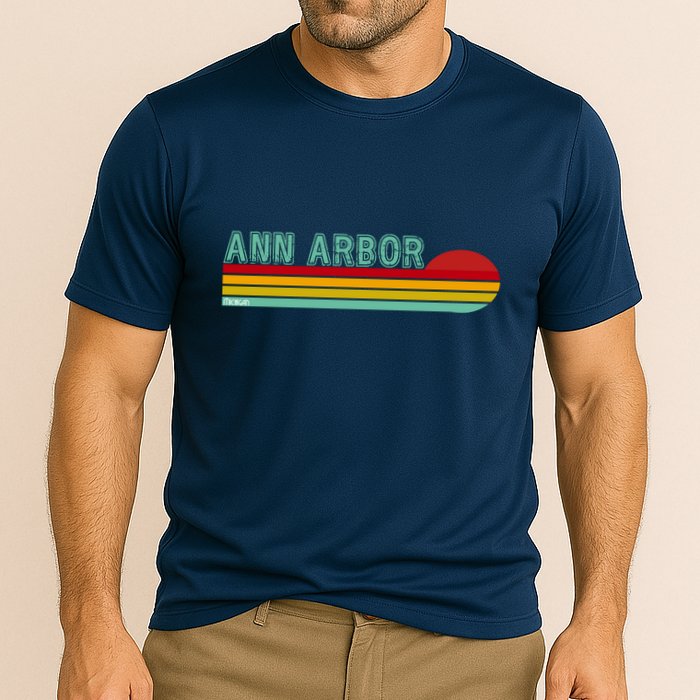 Retro Ann Arbor Michigan Performance Shirt