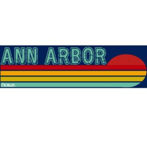 Retro Ann Arbor Michigan Bumper Sticker