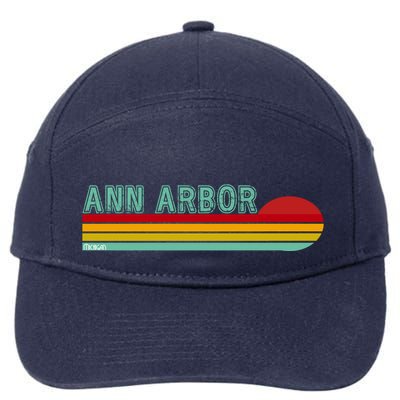 Retro Ann Arbor Michigan 7-Panel Snapback Hat
