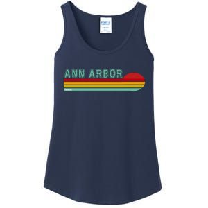 Retro Ann Arbor Michigan Ladies Essential Tank