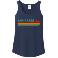 Retro Ann Arbor Michigan Ladies Essential Tank