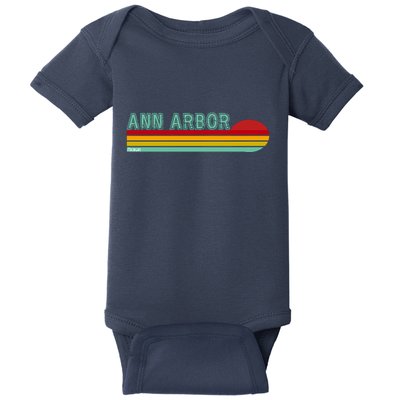 Retro Ann Arbor Michigan Baby Bodysuit