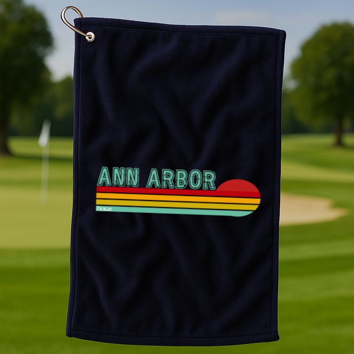 Retro Ann Arbor Michigan Golf Towel