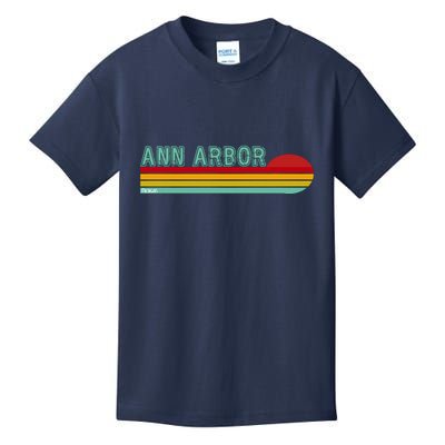 Retro Ann Arbor Michigan Kids T-Shirt