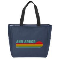 Retro Ann Arbor Michigan Zip Tote Bag