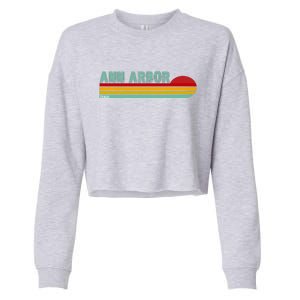 Retro Ann Arbor Michigan Cropped Pullover Crew