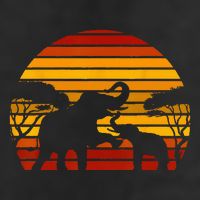 Retro Africa Animal Zoo Keeper Gift Safari Sunset Elephant 7 Panel Mesh Trucker Snapback Hat