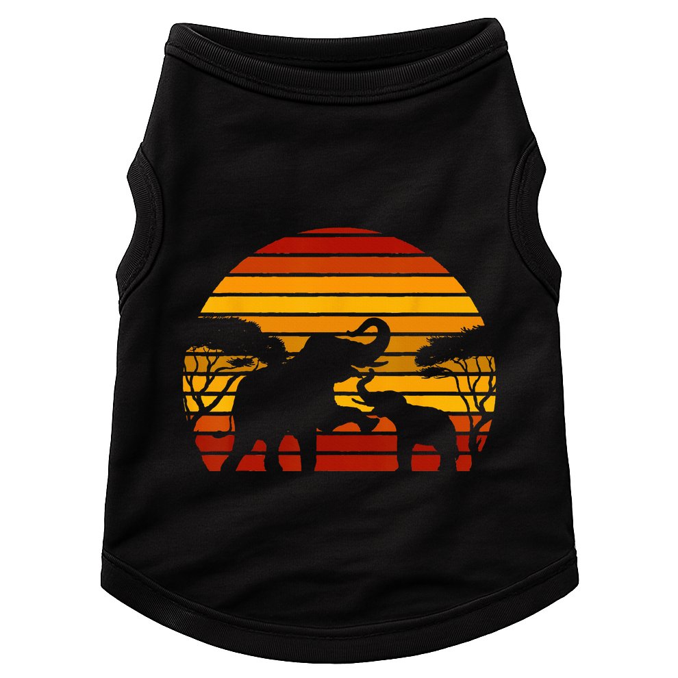 Retro Africa Animal Zoo Keeper Gift Safari Sunset Elephant Doggie Tank