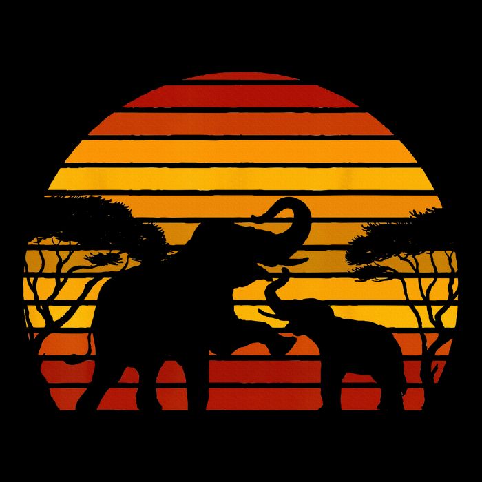 Retro Africa Animal Zoo Keeper Gift Safari Sunset Elephant Doggie Tank
