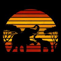 Retro Africa Animal Zoo Keeper Gift Safari Sunset Elephant Tall T-Shirt