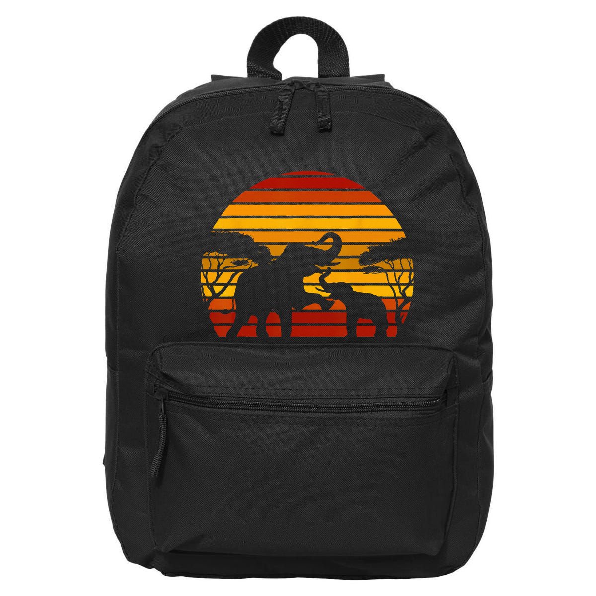 Retro Africa Animal Zoo Keeper Gift Safari Sunset Elephant 16 in Basic Backpack
