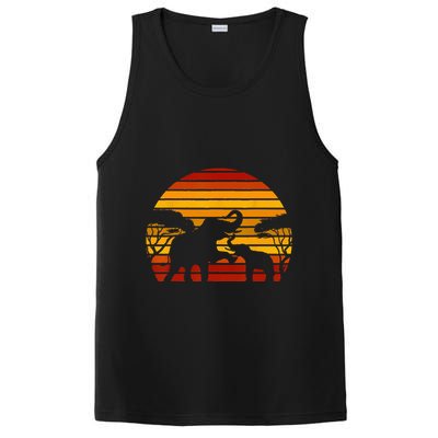 Retro Africa Animal Zoo Keeper Gift Safari Sunset Elephant PosiCharge Competitor Tank