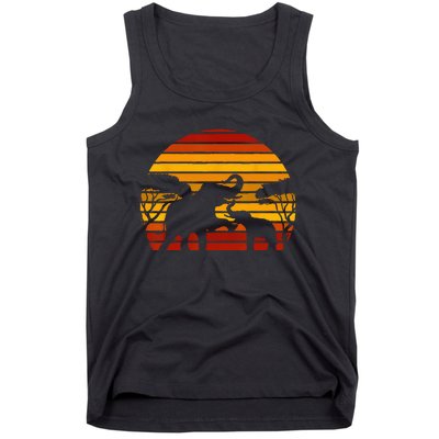 Retro Africa Animal Zoo Keeper Gift Safari Sunset Elephant Tank Top