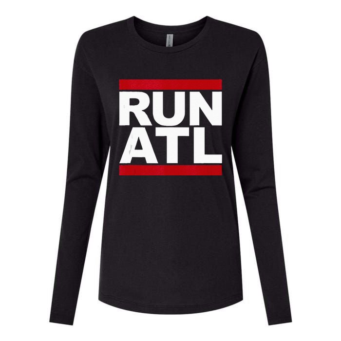 Run ATL Atlanta Running Womens Cotton Relaxed Long Sleeve T-Shirt