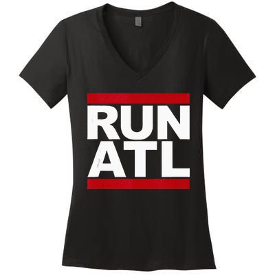 Run ATL Atlanta Running Women's V-Neck T-Shirt