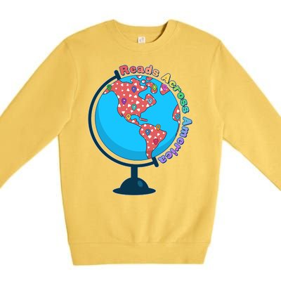 Reads Across America World Globe Book Lover Premium Crewneck Sweatshirt