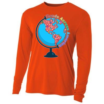 Reads Across America World Globe Book Lover Cooling Performance Long Sleeve Crew