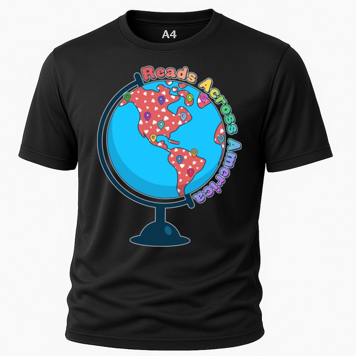 Reads Across America World Globe Book Lover Cooling Performance Crew T-Shirt