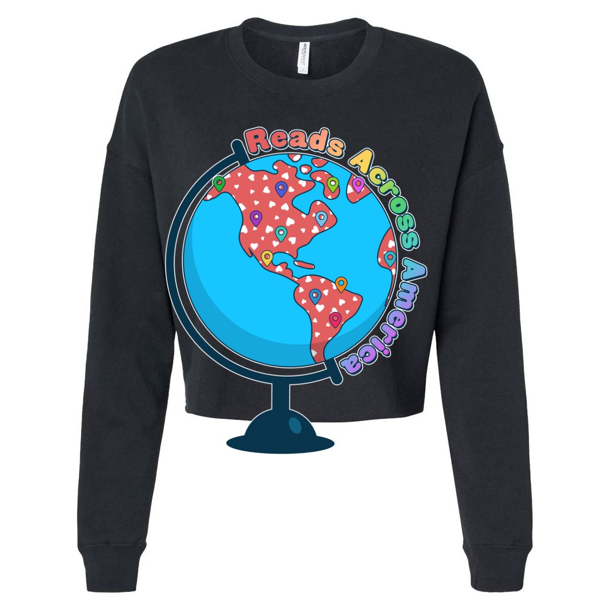 Reads Across America World Globe Book Lover Cooling Performance Crew T-Shirt