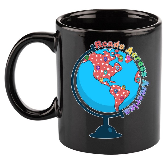 Reads Across America World Globe Book Lover 11oz C Handle Ceramic Mug