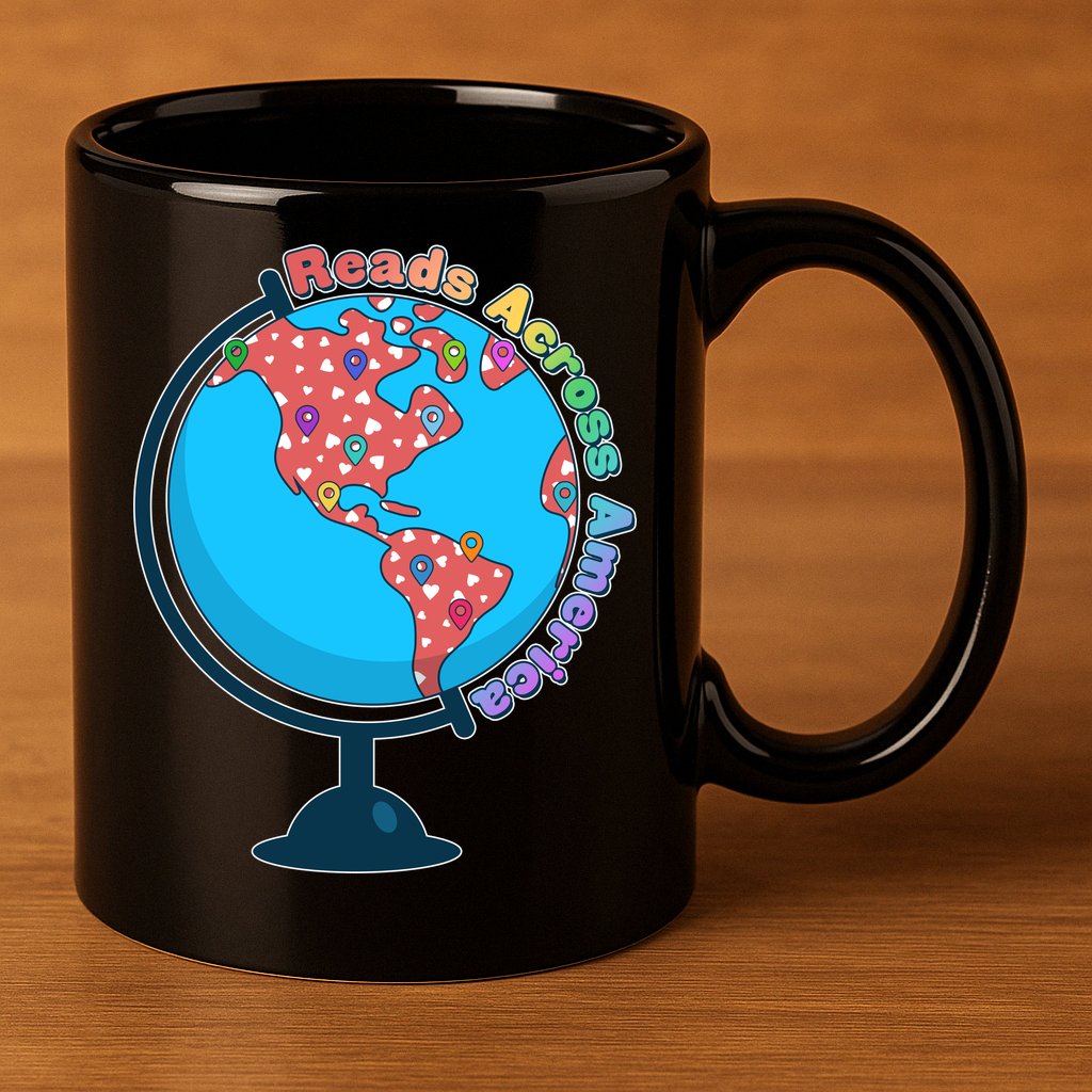 Reads Across America World Globe Book Lover 11oz C Handle Ceramic Mug