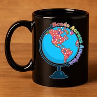 Reads Across America World Globe Book Lover 11oz C Handle Ceramic Mug