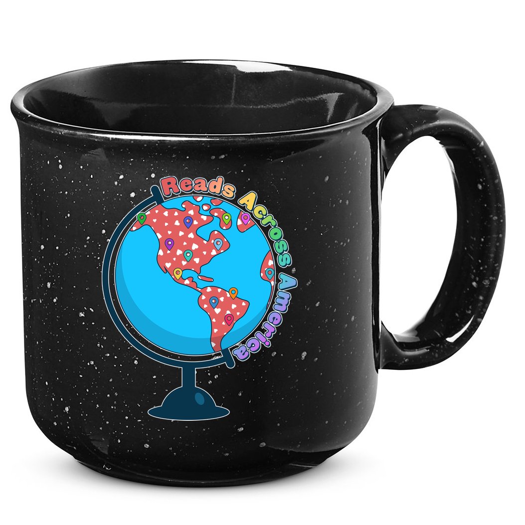 Reads Across America World Globe Book Lover 15oz Campfire Ceramic Mug