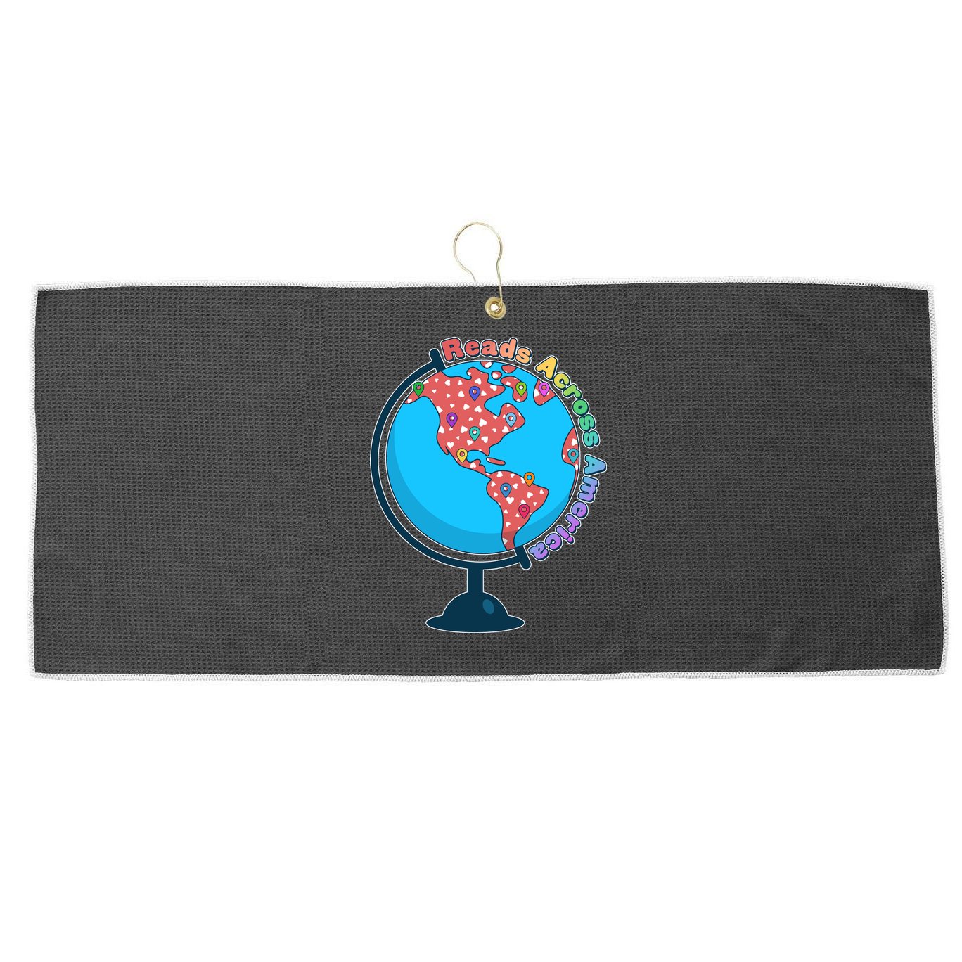 Reads Across America World Globe Book Lover Large Microfiber Waffle Golf Towel