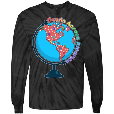Reads Across America World Globe Book Lover Tie-Dye Long Sleeve Shirt
